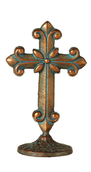 Short Patina Cross on Stand - Style B (CLEARANCE)
