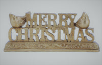 Polystyrene MERRY CHRISTMAS Sign - gold tone