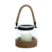 Glass Lantern with Rope, small (CLEARANCE)