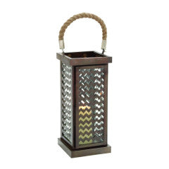 Metal Chevron Lantern, large (CLEARANCE)