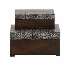 Wood/Metal Foil Box (10x8, set of 2) (CLEARANCE)