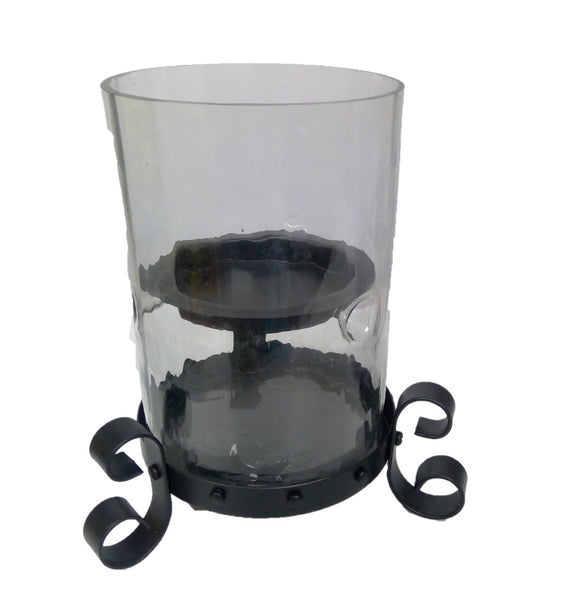 Metal & Glass Hurricane Lamp (10x10)