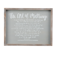 ART OF MARRIAGE Framed Board  (CLEARANCE)