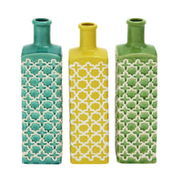 Ceramic Patterned Vase GREEN