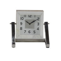 Silver Table Clock (8''W, 8''H) (CLEARANCE)
