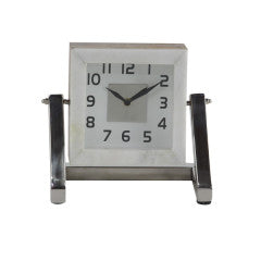 Silver Table Clock (8''W, 8''H) (CLEARANCE)