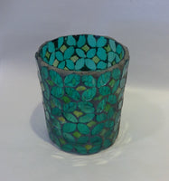 Glass Votive - Leaf Design (CLEARANCE)
