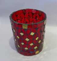 Glass Votive - Leaf Design (CLEARANCE)