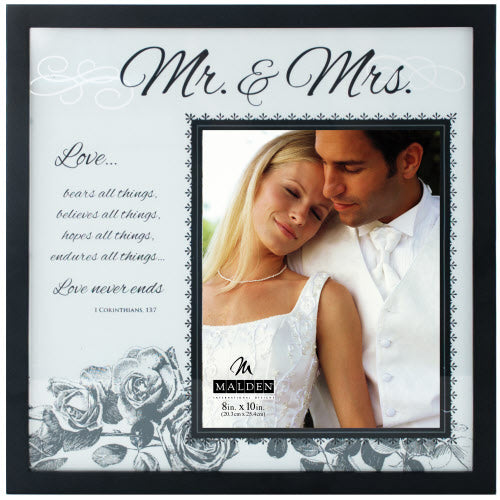 MR & MRS Frosted Glass Frame