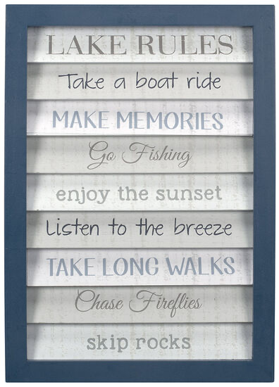 LAKE RULES Shutter Sign