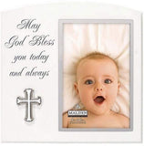 MAY GOD BLESS w/Metal Cross Frame