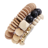 Wooden Beads Bracelet Set