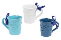 Ceramic Embossed Fish Mug, white