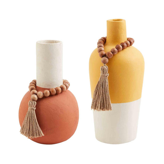 Painted Vase w/Beads (CLEARANCE)