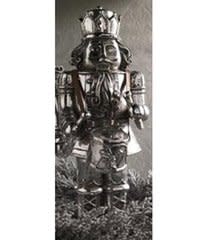 12 in Silver-plated Soldier Holding Drums