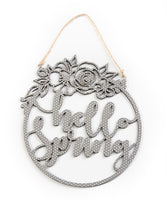 Laser-cut HELLO SPRING Sign