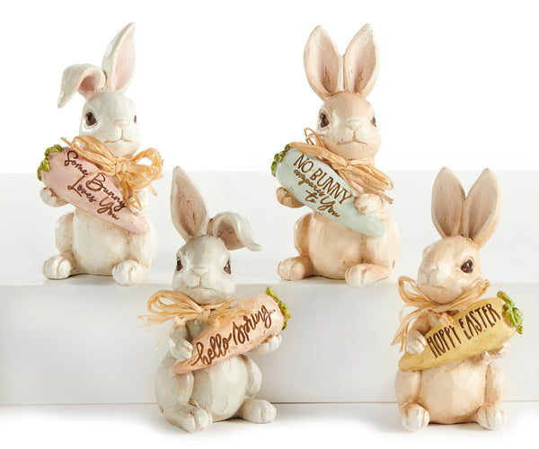 Bunny Holding Carrot Figurine
