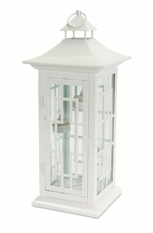 WHITE Tea Light Lantern (CLEARANCE)