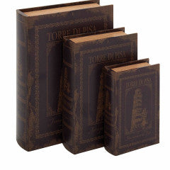 Wood Leather Book Box, medium