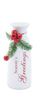 White Milk Bottle w/bell - SEASON'S GREETINGS