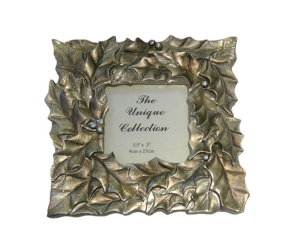 Gilded Holly Leaf Picture Frame (7'') (CLEARANCE)