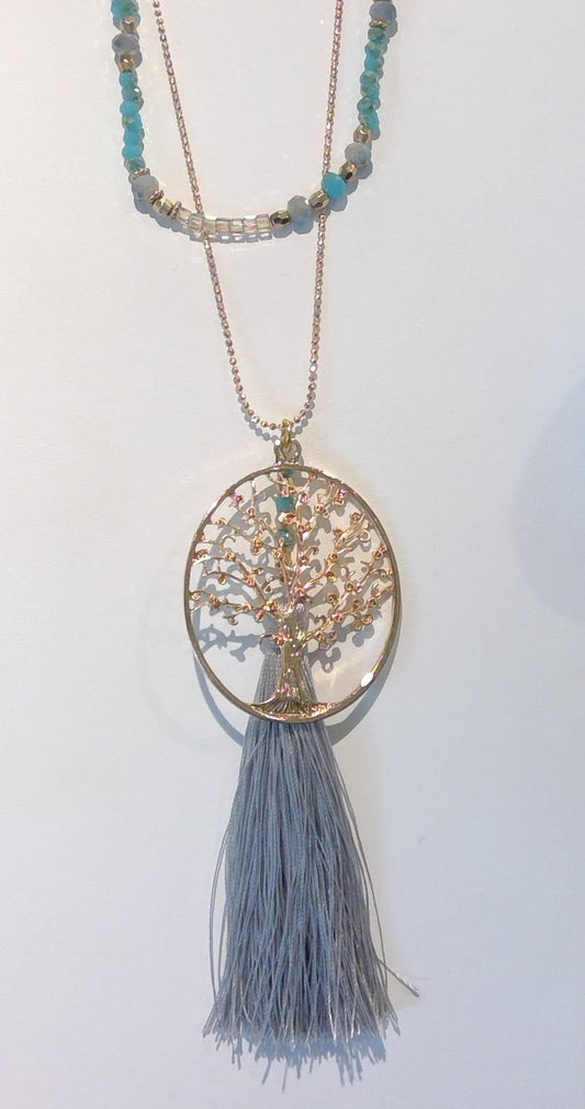 Tree of Life Family Necklace - blue (CLEARANCE)