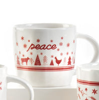 Red & White Ceramic Mugs
