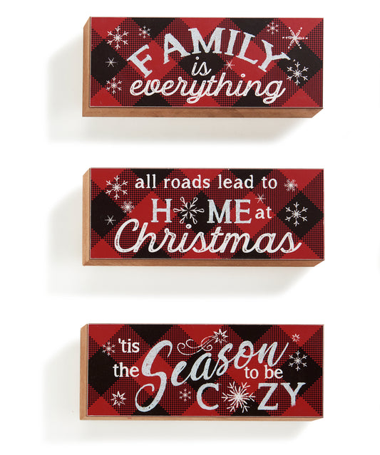 Buffalo Plaid Block Sign (CLEARANCE)