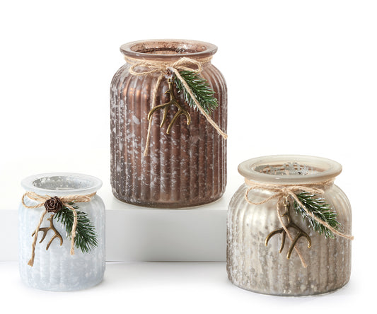 Frosted Candle Holders