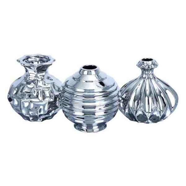 Ceramic Silver Vase (CLEARANCE)