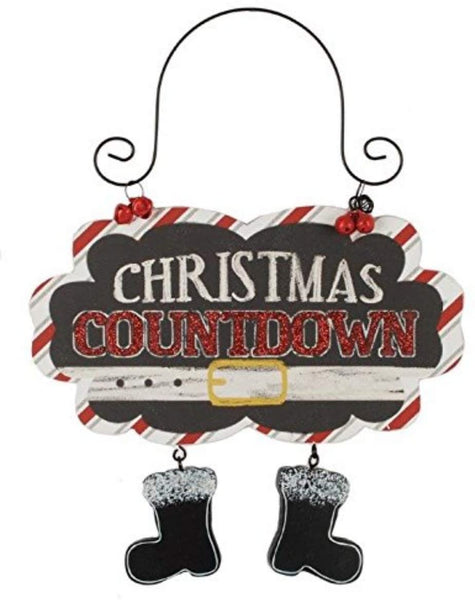 CHRISTMAS COUNTDOWN Santa Feet Sign (CLEARANCE)
