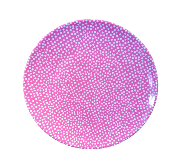 Pink & White Polka Dot Plate