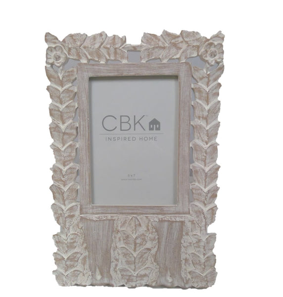 Carved White 5x7 Frame