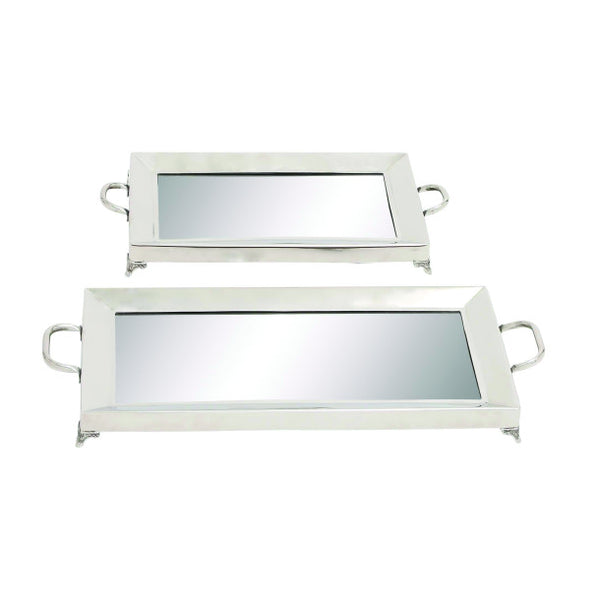Steel Mirror Tray Set (2 pc.) (CLEARANCE)