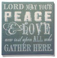 LORD, MAY YOUR PEACE on Green Burlap  (CLEARANCE)