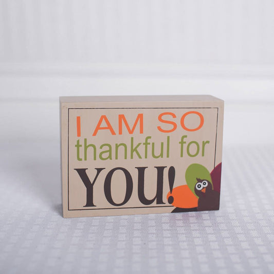 I AM SO THANKFUL Wood Block   (CLEARANCE)