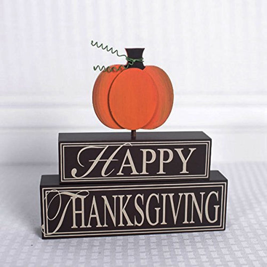 HAPPY THANKSGIVING Wood Brick Set    (CLEARANCE)