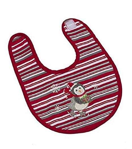 Christmas Penguin Appliqued Bib