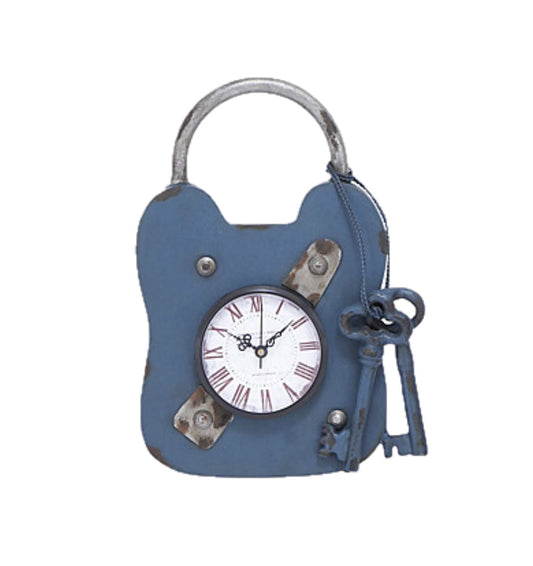 Metal Padlock Clock - BLUE (CLEARANCE)