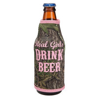 Bottle Koozie (Pink) REAL GIRLS DRINK BEER