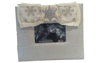 Snowflake Silver Burlap Photo Frame (CLEARANCE)