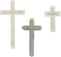 White-washed Beaded Crosses