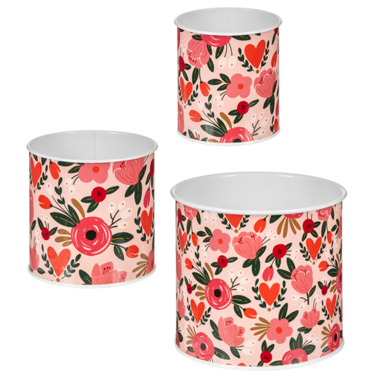 Pink Floral Planters (CLEARANCE)