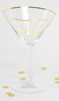 Martini Glass with Gold Bow