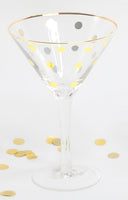 Martini Glass with Gold Dots  (CLEARANCE)