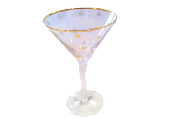 Martini Glass with Gold Stars  (CLEARANCE)