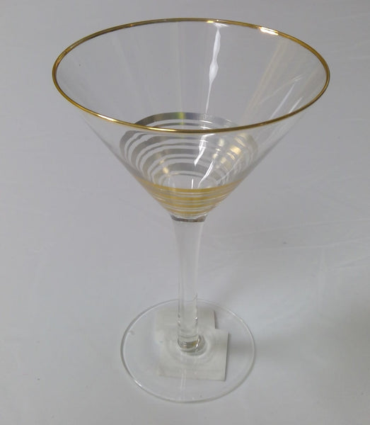 Martini Glass with Gold Stripes