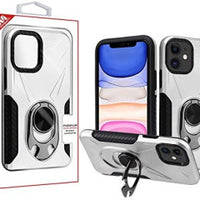 iPhone 11 Case - SILVER/ BLACK W/ RING (CLEARANCE)