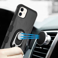 iPhone 11 Case - SILVER/ BLACK W/ RING (CLEARANCE)