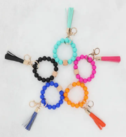 Silicone Beaded Key Ring Bangle